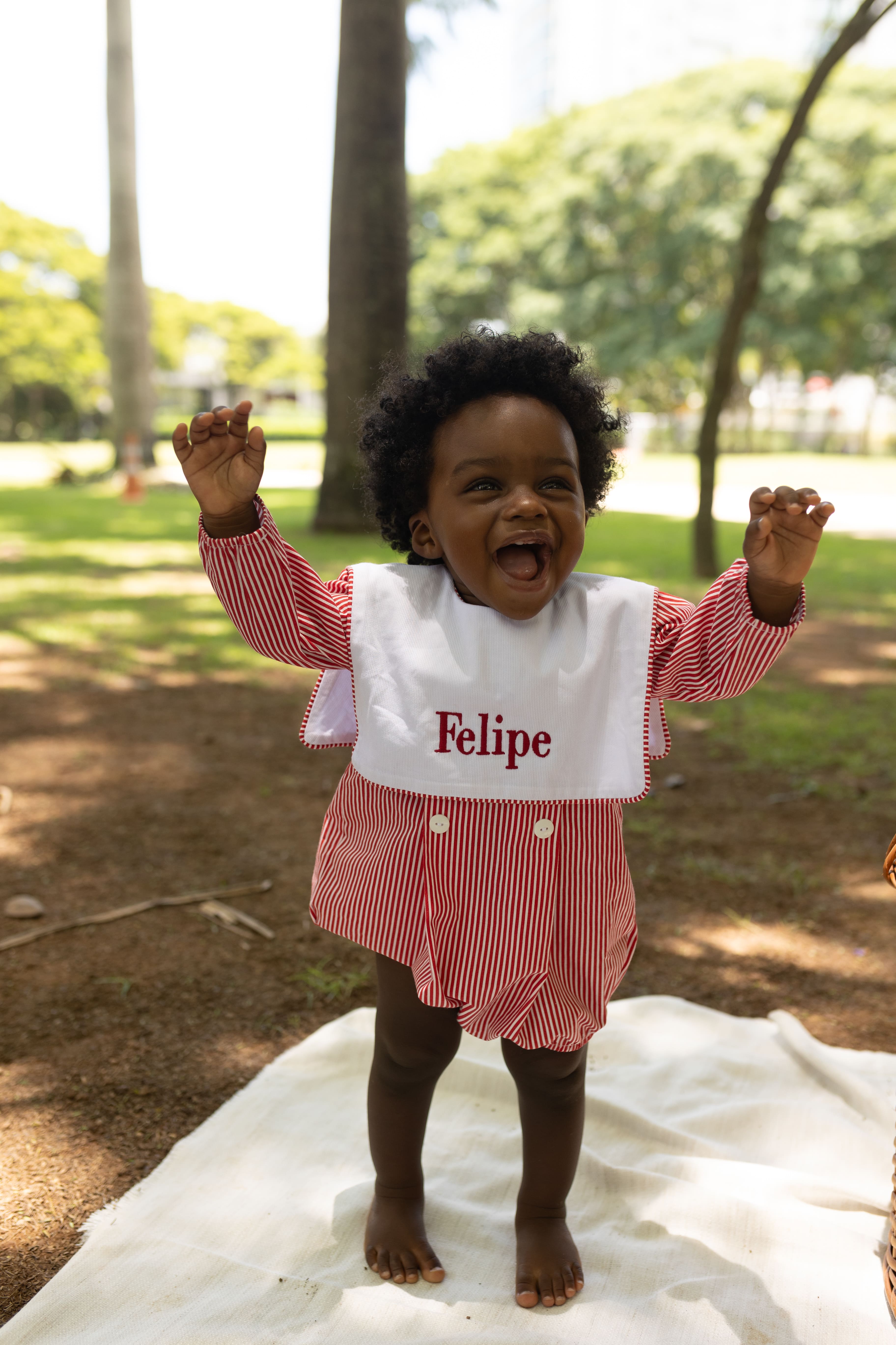 Romper Liam Infantil - Listrado Personalizável